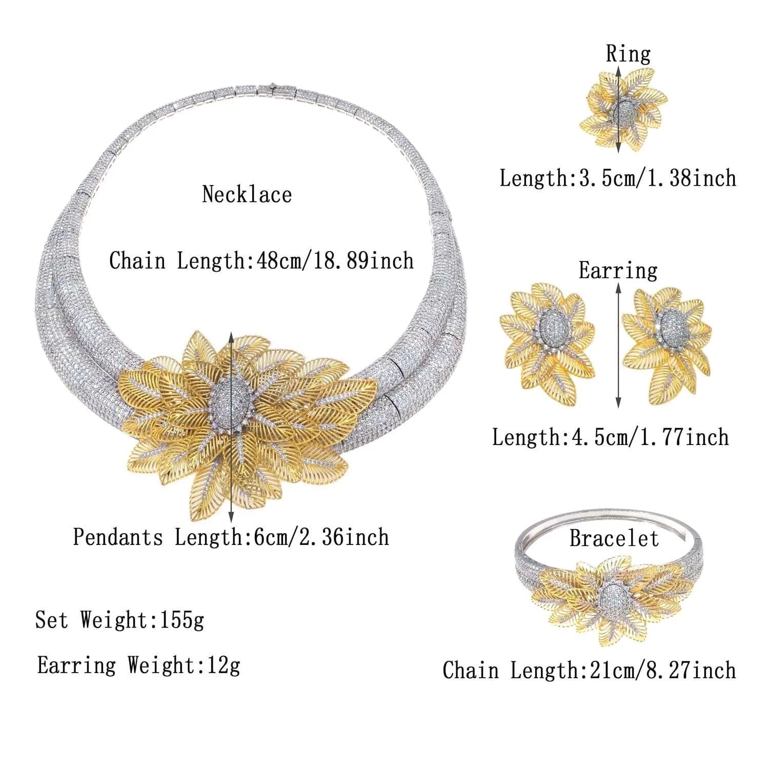 HZ23050210 Nigeria Wedding Jewelry Set Four Piece Bridal Zirconia Dubai Jewelry Sets Luxury 2023 New Fashion Zircon Necklace Set jewelry