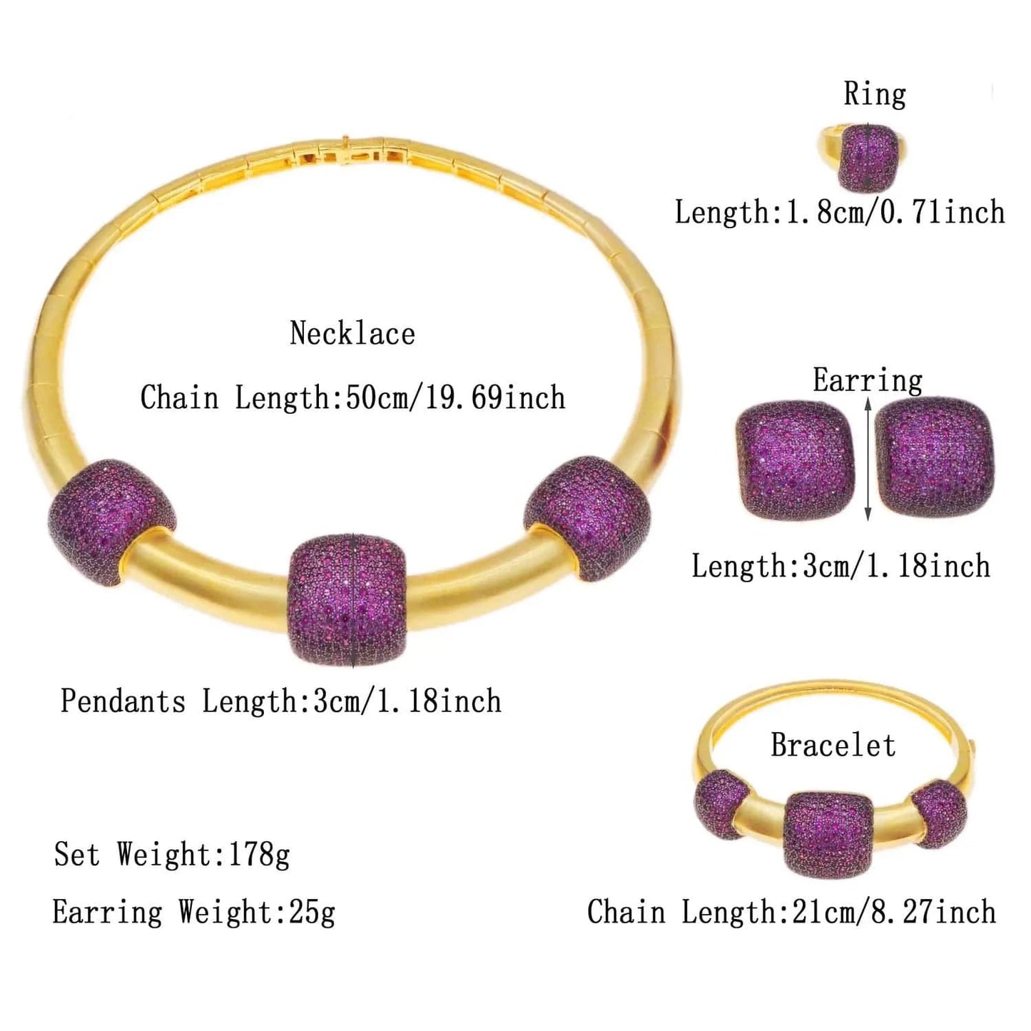 HZ23083209 2023 Trendy Women 24k Gold Plated Jewelry Set High End Colorful Jewelry Zircon Stone Women Charm Cubic Zirconia Necklace Sets