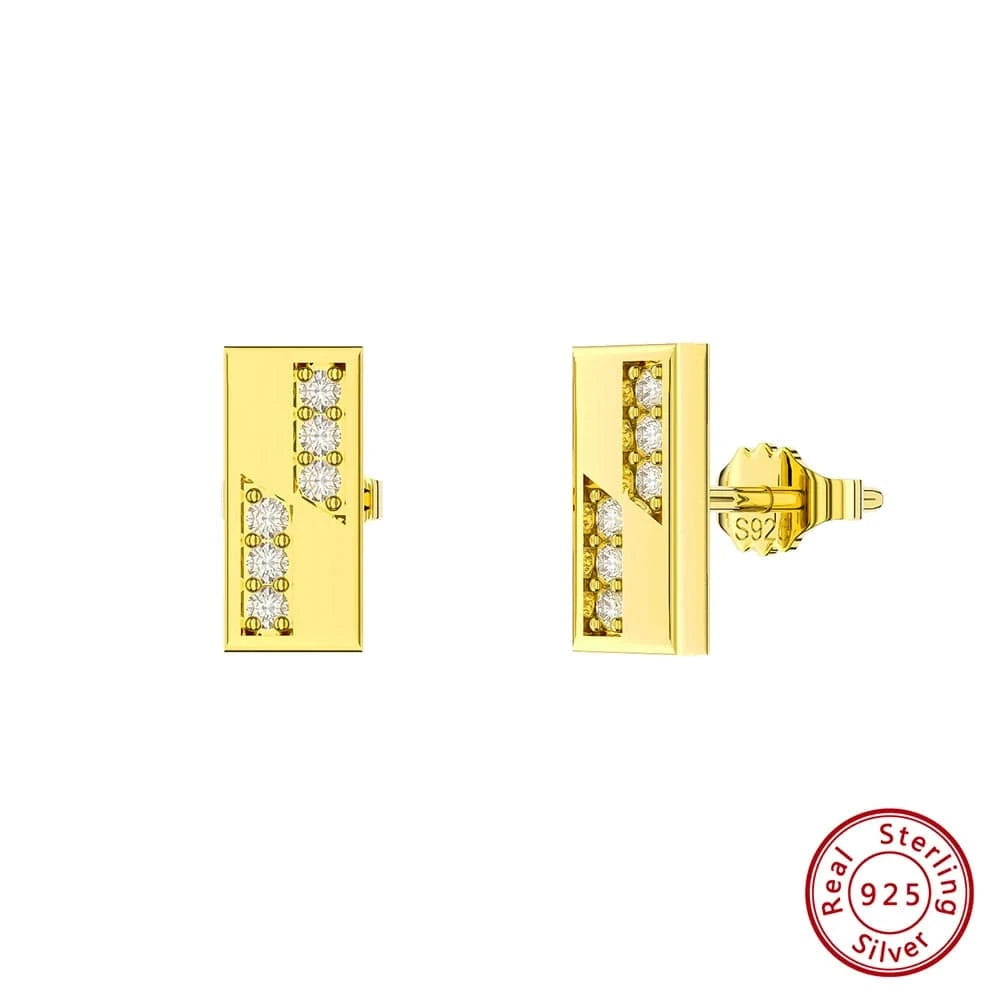 I RINNTIN ZKE01 Fine Jewelry Earrings 2023 Zircon Letter Stud Earrings Silver 925 Sterling Women Wholesale Bulk Earring Alphabet