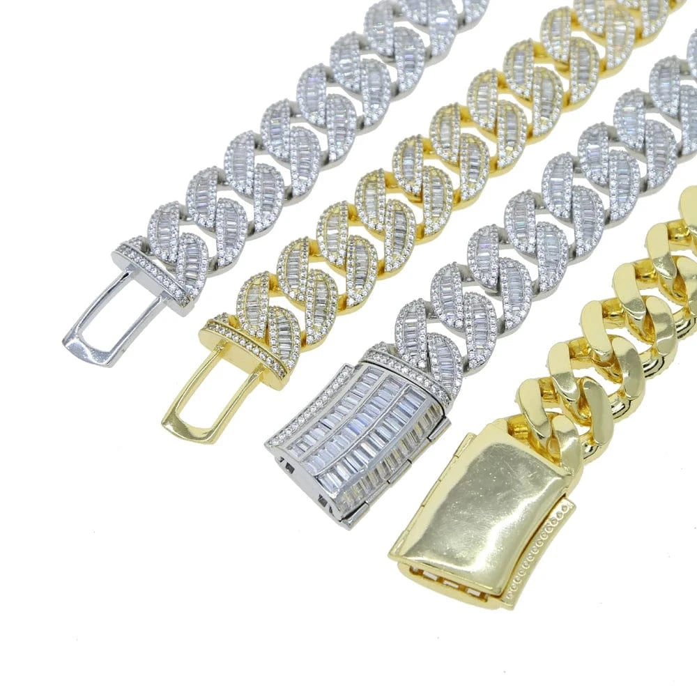 Iced out bling 20mm chunky women cuban link chain choker necklace hip hop 5A cubic zirconia big women collar