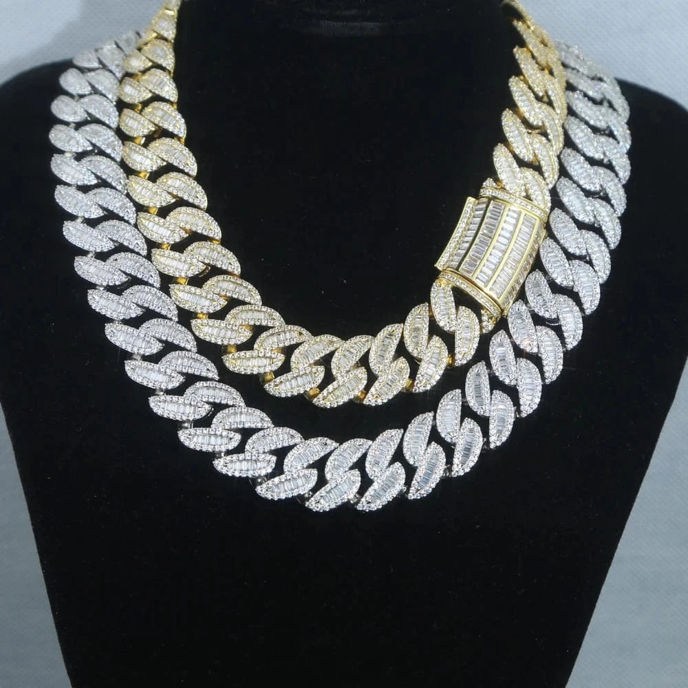 Iced out bling 20mm chunky women cuban link chain choker necklace hip hop 5A cubic zirconia big women collar