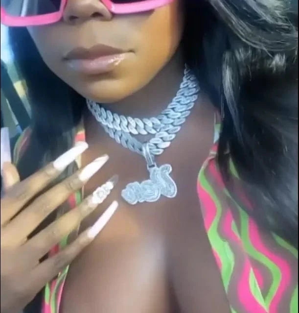 Iced out bling 20mm chunky women cuban link chain choker necklace hip hop 5A cubic zirconia big women collar