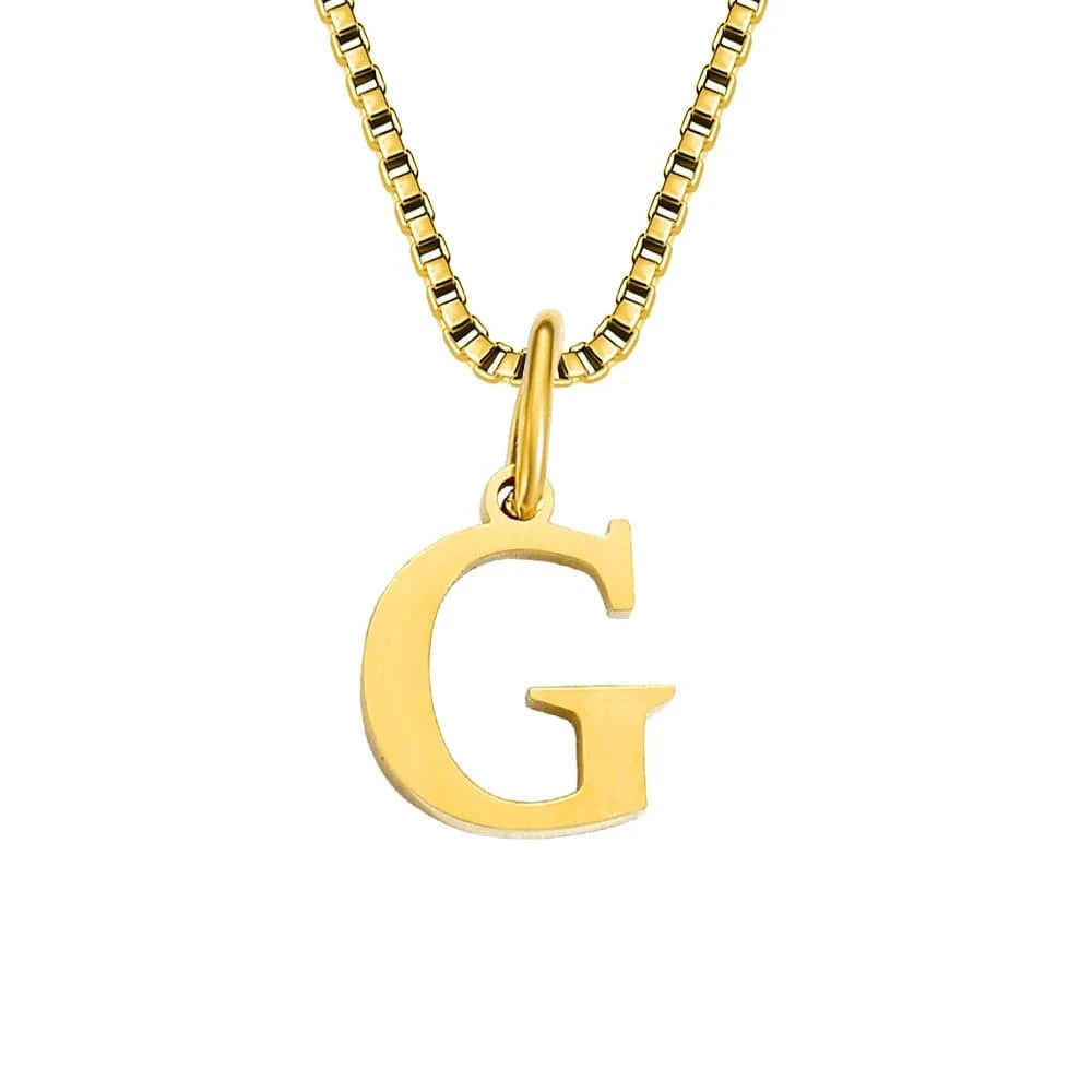 INS Stainless Steel 14K Gold PVD Plated Box Chain 10MM Letter Alphabet Initial Personalized Name Necklace Jewelry For Women