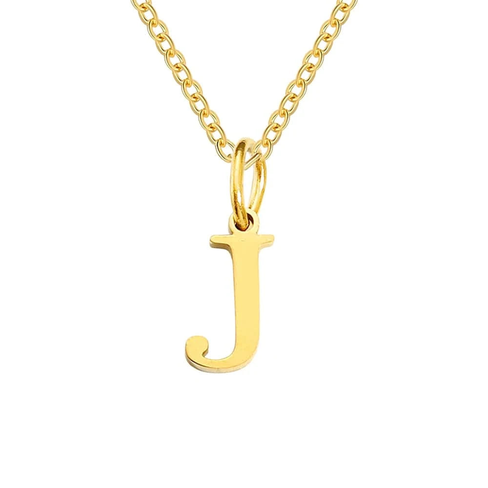 INS Stainless Steel 14K Gold PVD Plated Letter Alphabet Initial Personalized Name Necklace Titanium Steel Jewelry For Women