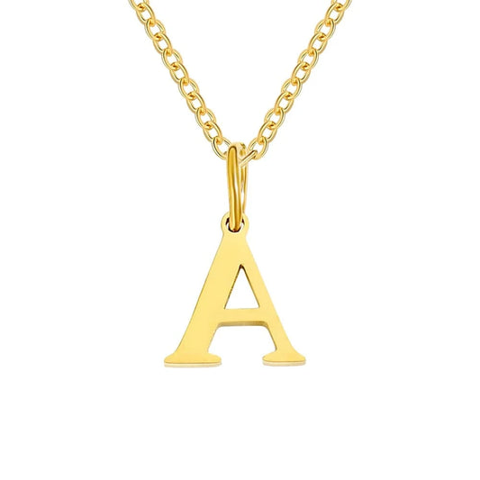 INS Stainless Steel 14K Gold PVD Plated Letter Alphabet Initial Personalized Name Necklace Titanium Steel Jewelry For Women