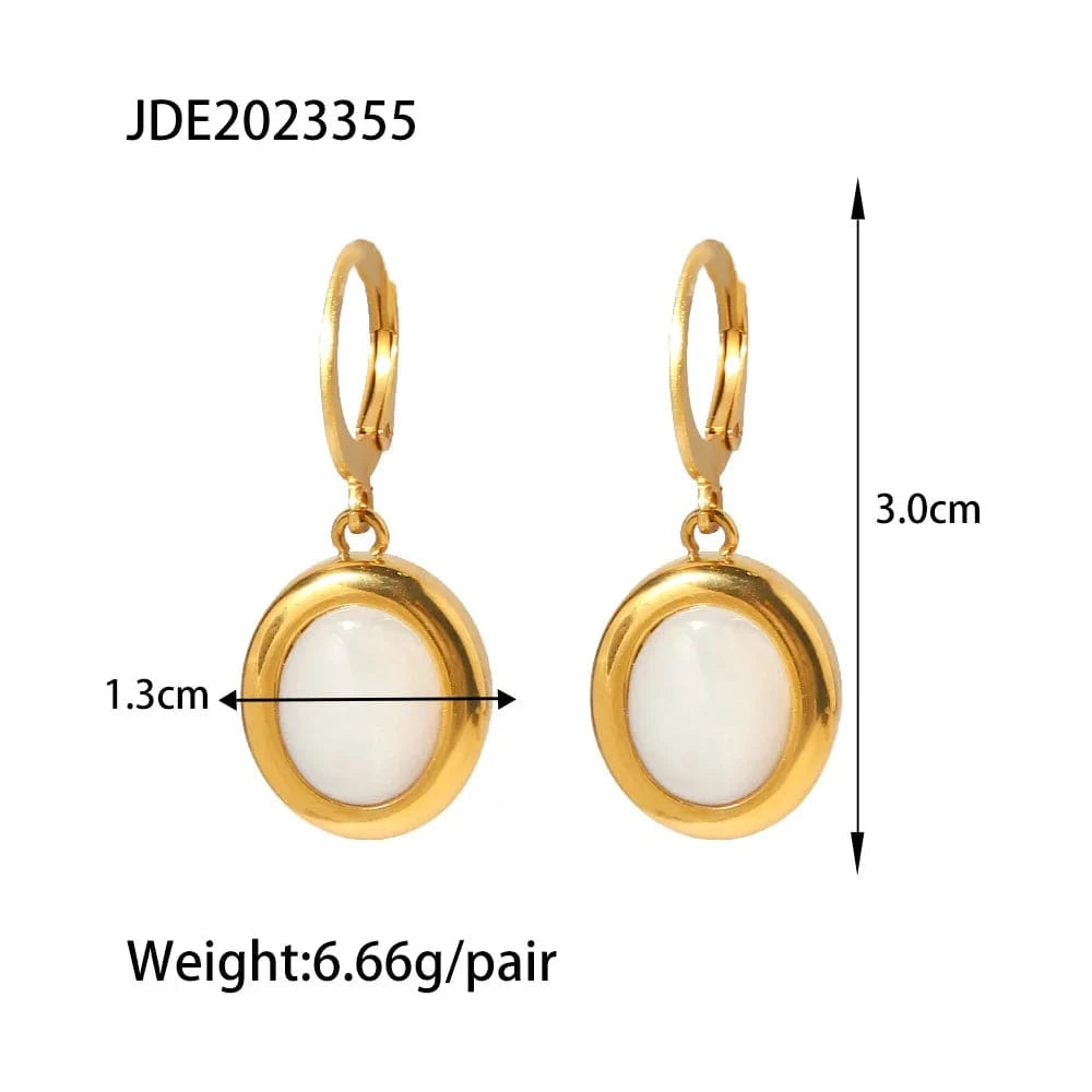 Ins Style / Gold Earring 1 New Fashion Vintage Jewelry Star 18K Gold Plated Stainless Steel Hollow Clear Zircon Powerstar Pendant Necklace