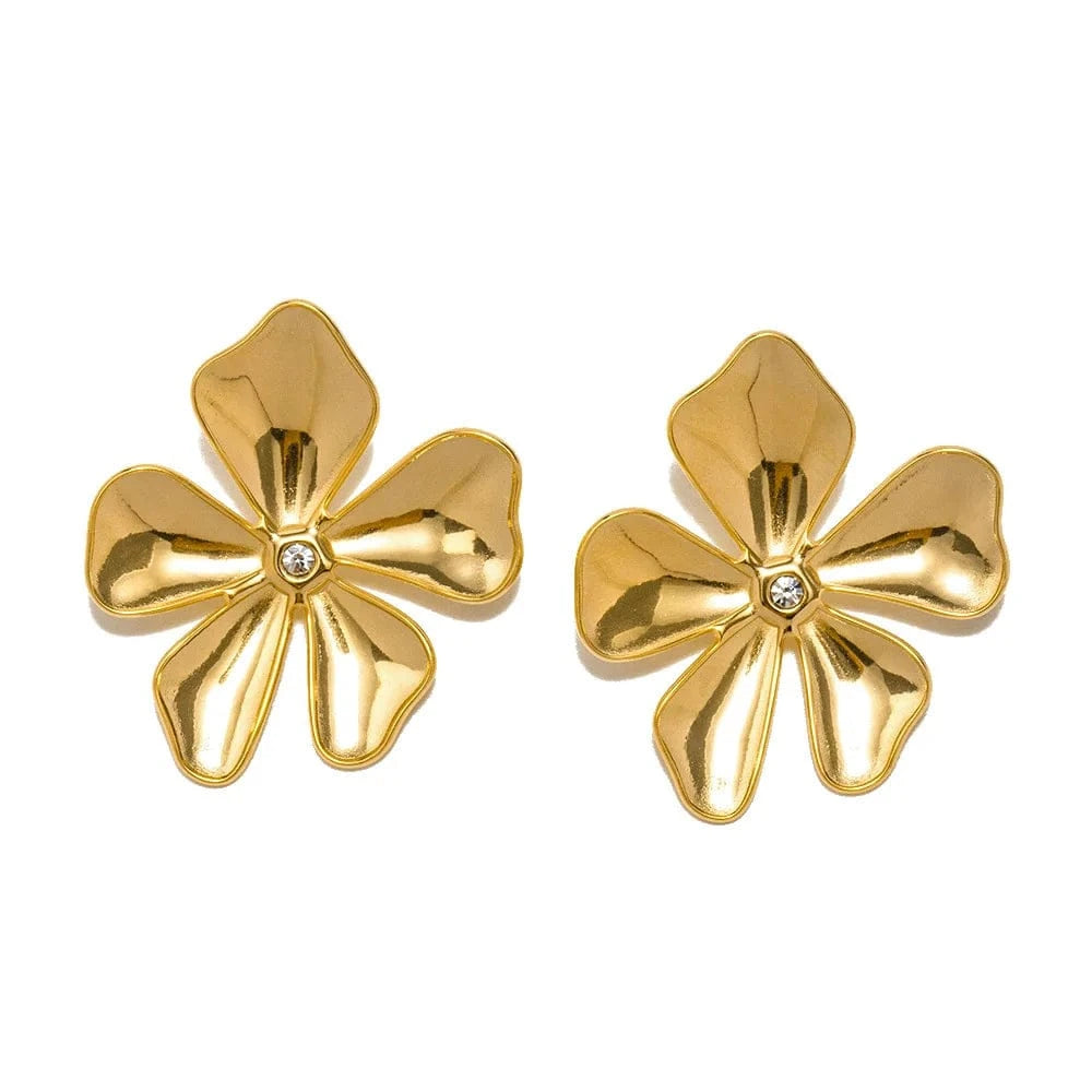 Ins Style / Gold New Arrival French Vintage Flower Earrings Luxury Jewelry Stainless Steel 18K Gold Plated Stud Earrings Non Tarnish