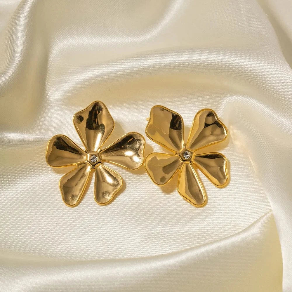 Ins Style / Gold New Arrival French Vintage Flower Earrings Luxury Jewelry Stainless Steel 18K Gold Plated Stud Earrings Non Tarnish
