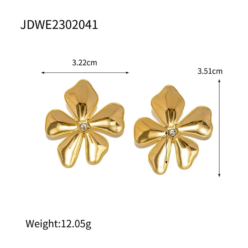 Ins Style / Gold New Arrival French Vintage Flower Earrings Luxury Jewelry Stainless Steel 18K Gold Plated Stud Earrings Non Tarnish