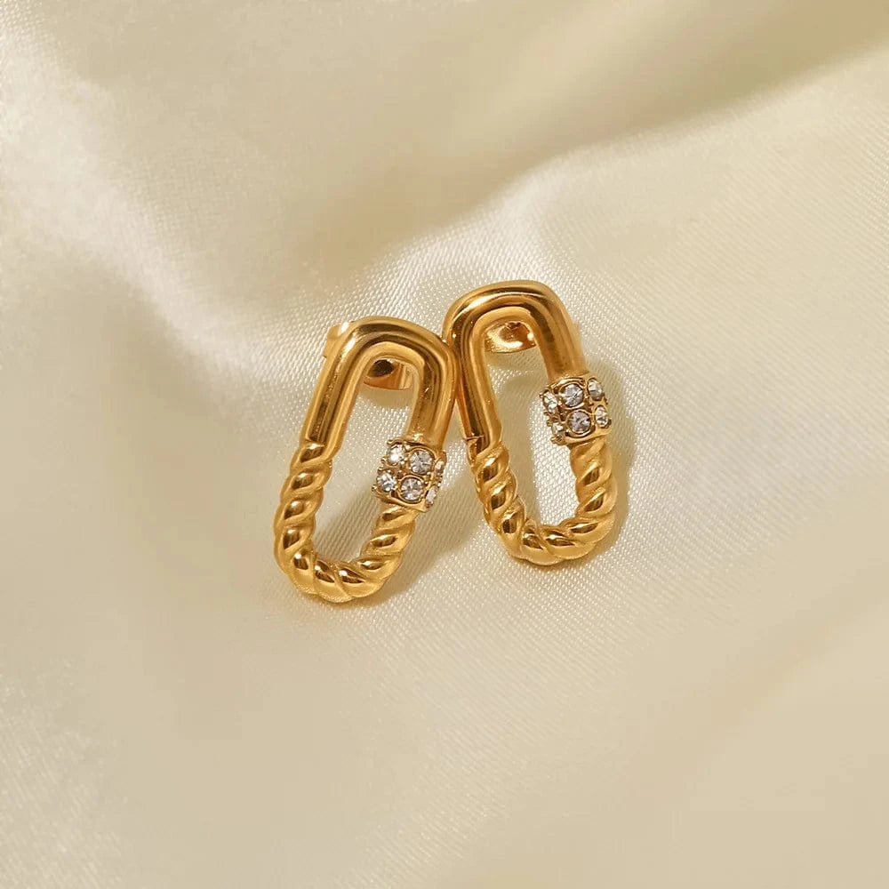 Ins Style / Gold New Arrivals Stainless Steel 18K Small Flower Shape Hoop Earrings Statement Jewelry For Women