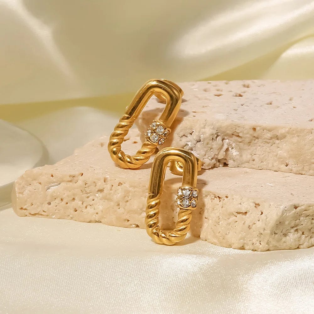 Ins Style / Gold New Arrivals Stainless Steel 18K Small Flower Shape Hoop Earrings Statement Jewelry For Women