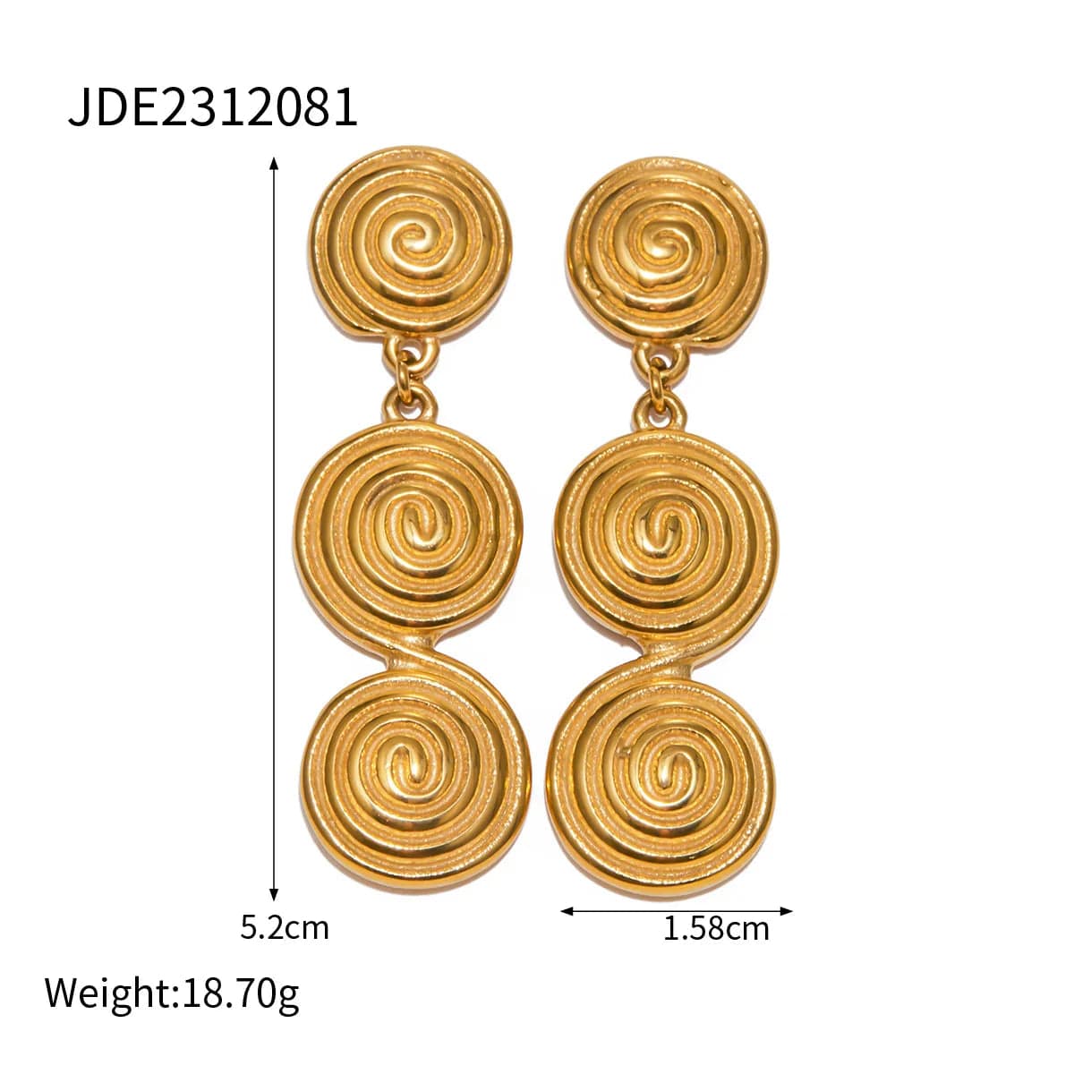 Ins Style / Gold New Style Dainty 18K Gold Plated Stainless Steel Jewelry Waterproof Simple Bamboo Hoop Earrings for Women