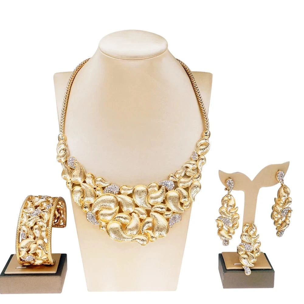 Italian Gold Design Snake Jewelry Set / Adjustable / H00621 Zhuerrui Italian Gold Design Snake Jewelry Set Premium Quality Colorful Zircon Choker Necklace Bridal Women Jewelry Sets H00621