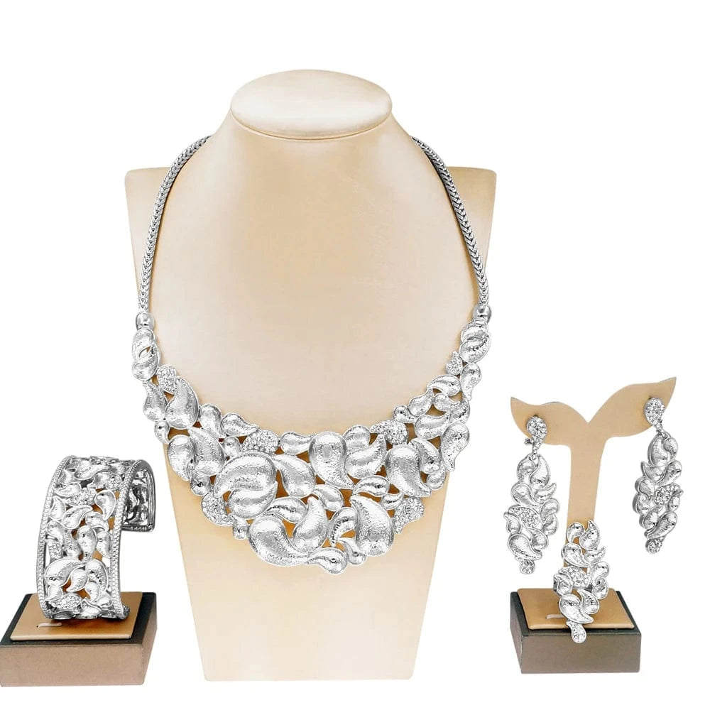 Italian Gold Design Snake Jewelry Set / Adjustable / H00622 Zhuerrui Italian Gold Design Snake Jewelry Set Premium Quality Colorful Zircon Choker Necklace Bridal Women Jewelry Sets H00621