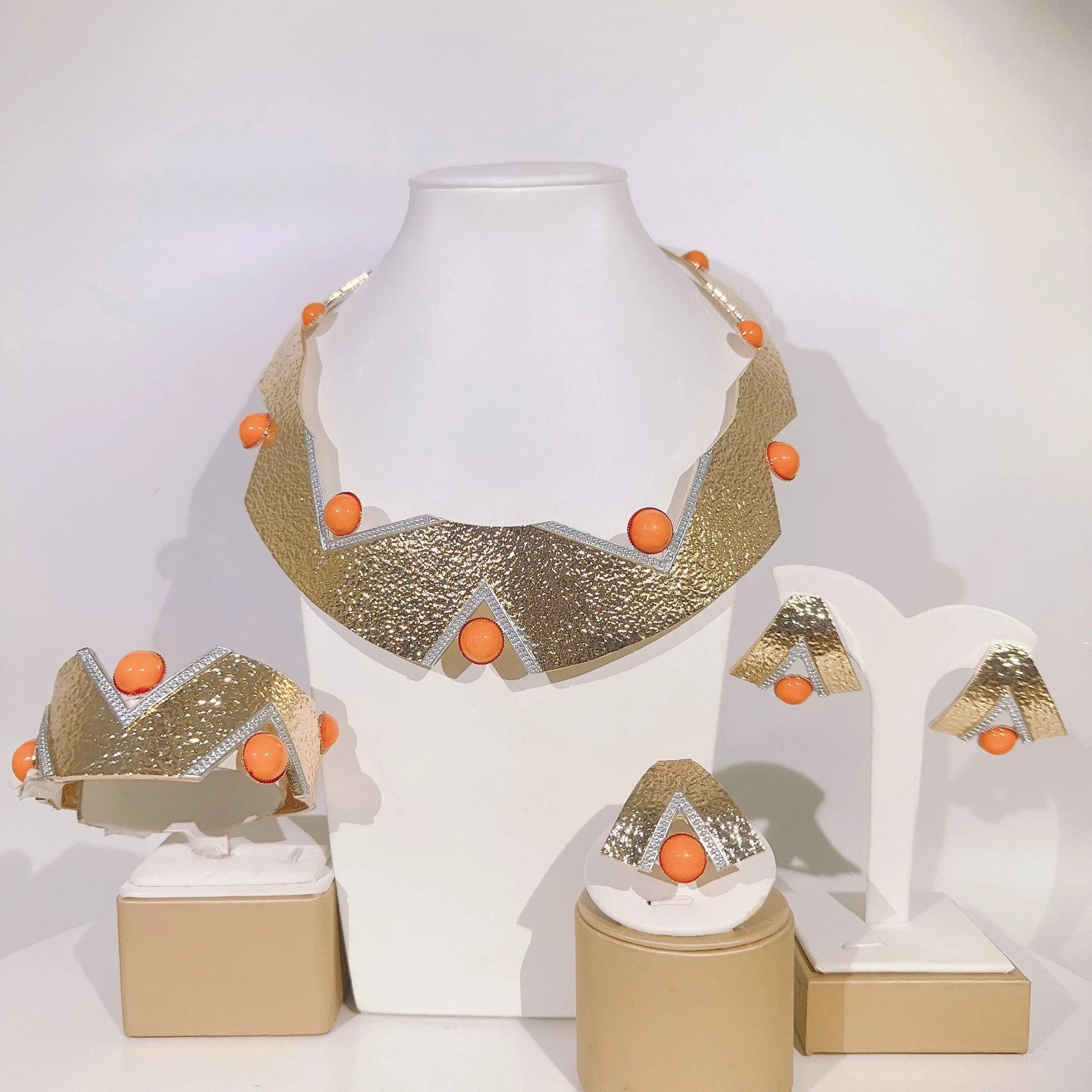 Italian Gold Jewelry Sets / Adjustable / Gold Zhuerrui Nigerian Bridal Woman Necklace Bracelet Earrings Ring 4pc Jewellery Set Italian Gold Luxury Wedding Jewelry Sets H00725