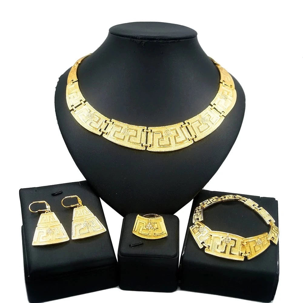 Italian Silver Color Jewelry Sets / Adjustable / HC10034 Zhuerrui Women Wedding Party Nigerian Jewellery Sets Bridal Luxury Jewelry Set Italian Silver Color Jewelry Sets HC10034