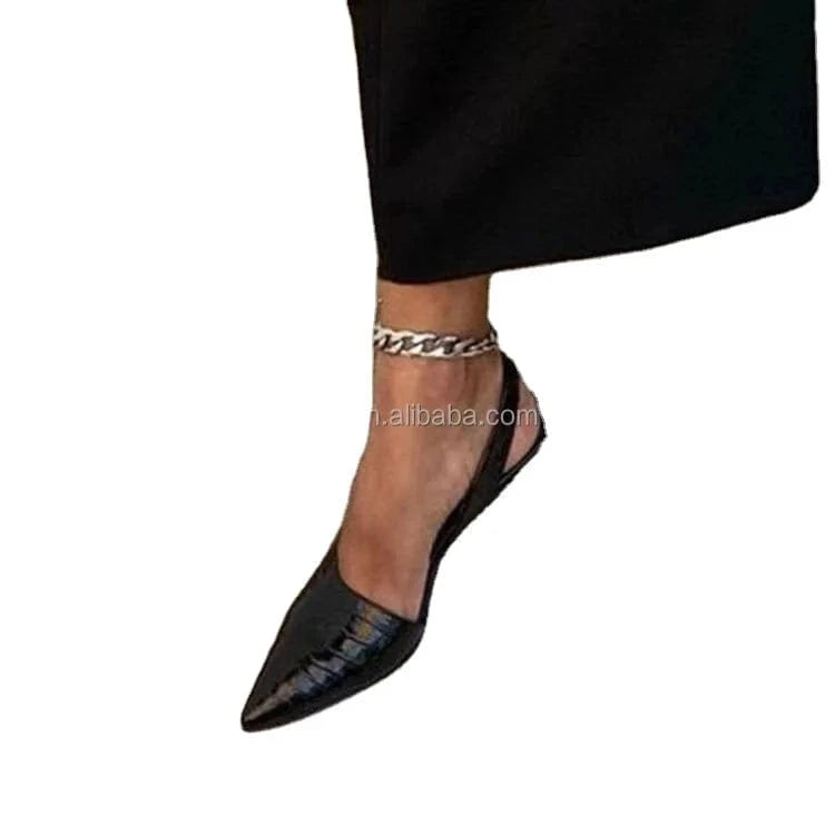 J&H 2022 new arrivals pointed toe low heel shoes with straps women fashion casual summer heeled sandals big size