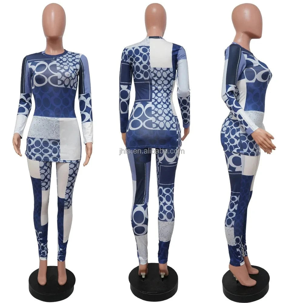 J&H 2024 Spring Long Sleeve T Shirt Matching Pants  Lounge Wear Women Outfits