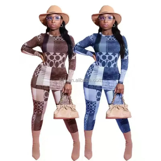J&H 2024 Spring Long Sleeve T Shirt Matching Pants  Lounge Wear Women Outfits