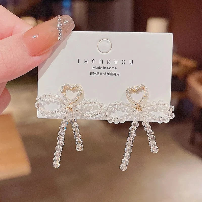 Japanese and Korean Style Pearl Stud Earrings Women's Moon Star Square Love Butterfly Earrings Sweet Elegant Jewelry