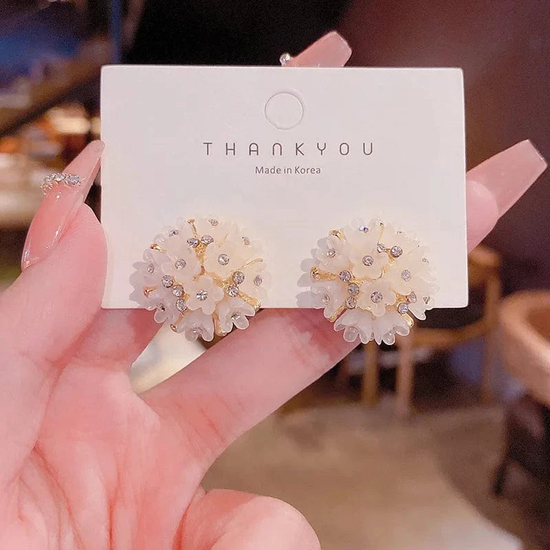 Japanese and Korean Style Pearl Stud Earrings Women's Moon Star Square Love Butterfly Earrings Sweet Elegant Jewelry