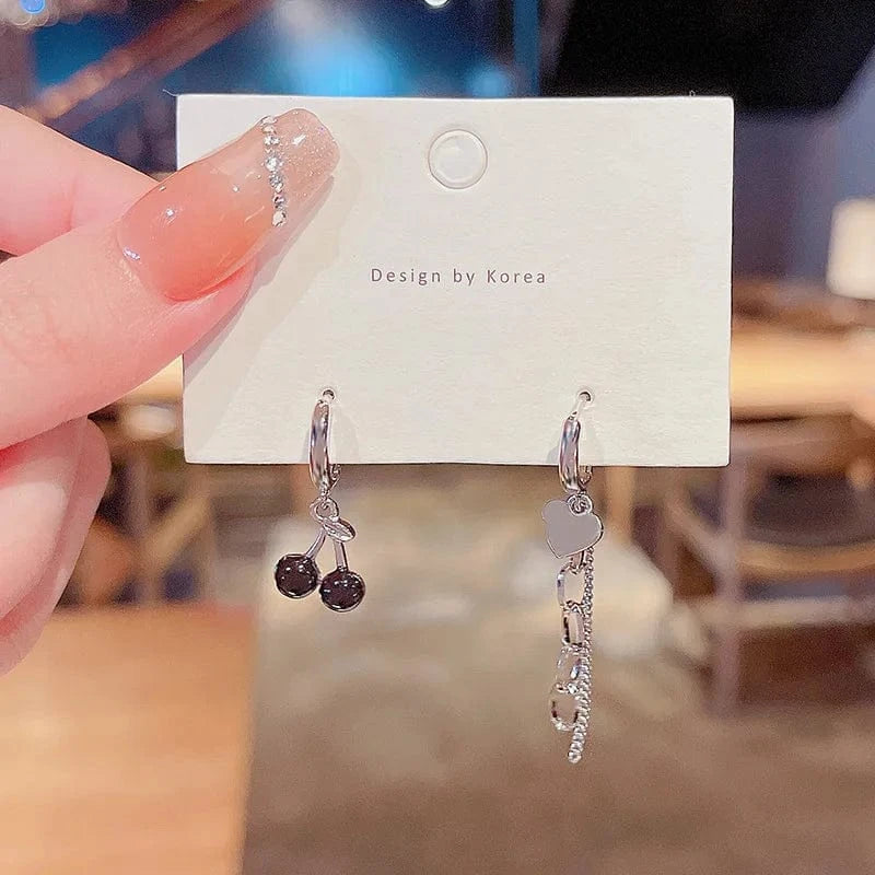 Japanese and Korean Style Pearl Stud Earrings Women's Moon Star Square Love Butterfly Earrings Sweet Elegant Jewelry