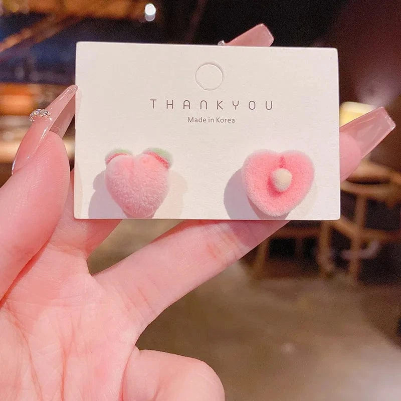 Japanese and Korean Style Pearl Stud Earrings Women's Moon Star Square Love Butterfly Earrings Sweet Elegant Jewelry