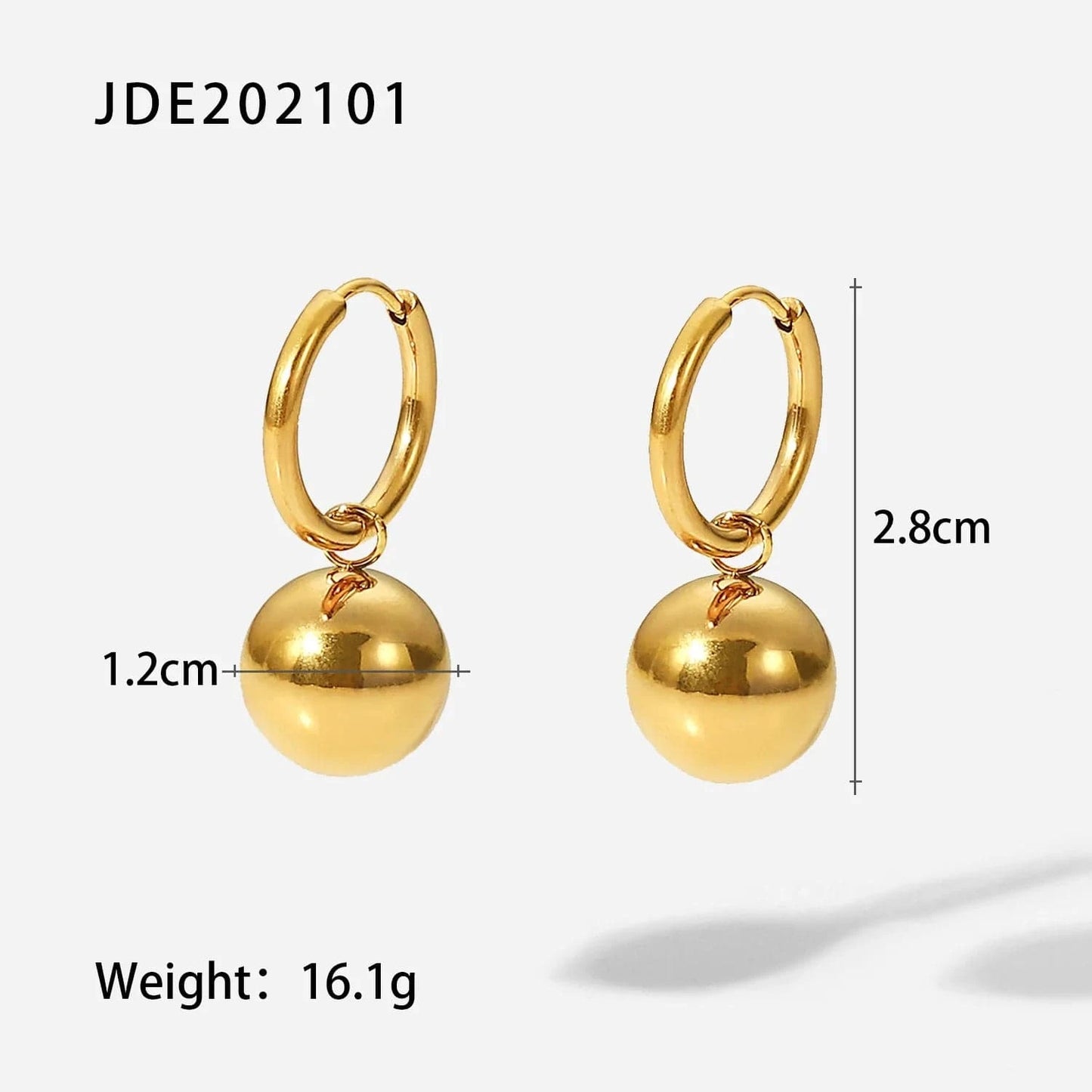 JDE202101 Drop Shipping Ins Ball Pendant Ring Earrings Necklace Stainless Steel Gold Plated Jewelry Accessories Set For Women