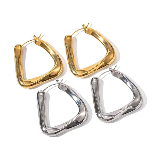 JDE2304024 E2063 18K PVD Gold Plated Earrings Jewelry Gift Stainless Steel Irregular U Shaped Geometric Earrings for Women