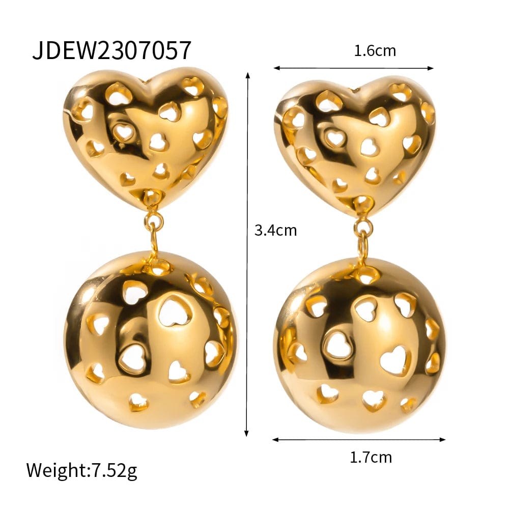 JDEW2307055 FANJIN New Fashion Jewelry Hollow Out Earrings Moon Shape Design Hypoallergenic Earring For Women