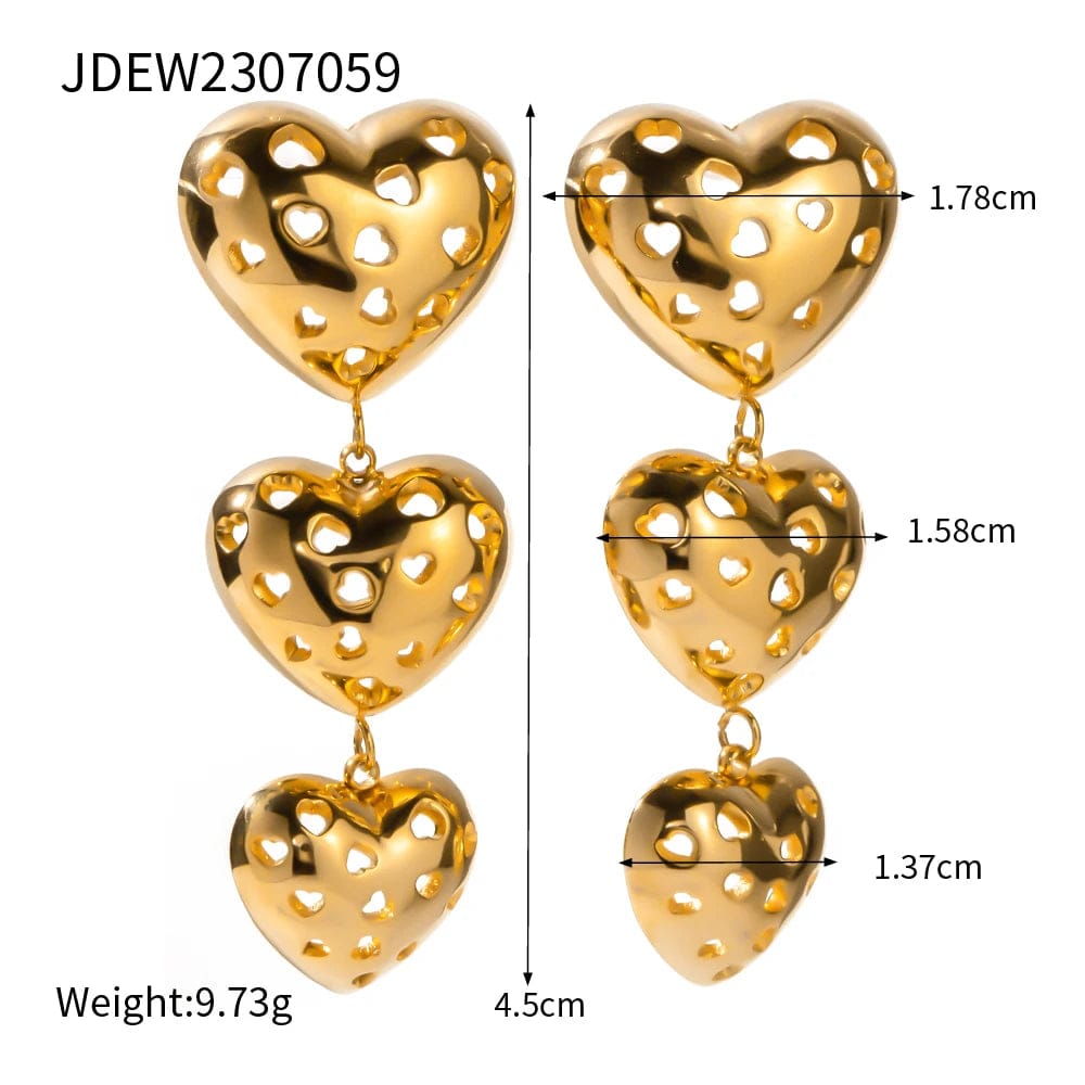 JDEW2307059 FANJIN New Fashion Jewelry Hollow Out Earrings Moon Shape Design Hypoallergenic Earring For Women