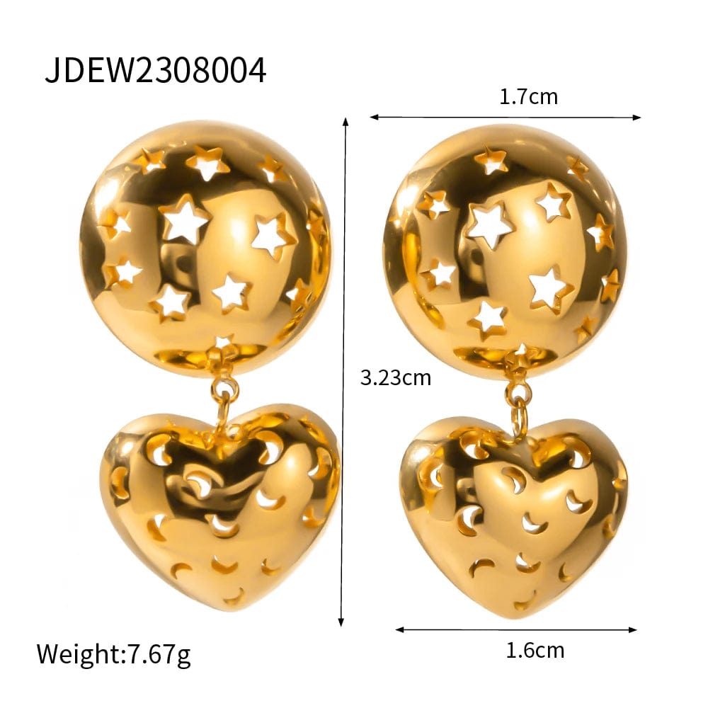 JDEW2308004 FANJIN New Fashion Jewelry Hollow Out Earrings Moon Shape Design Hypoallergenic Earring For Women