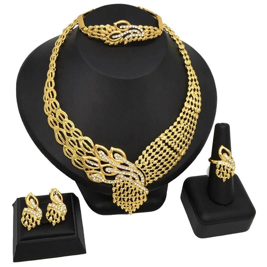 Jewelry sets Earing and Studs Ear Ring Jewelries Dubai Jewelry Sets Multicolor Gold Stainless Steel Trendy New Zinc Alloy Opp Bag Women's
