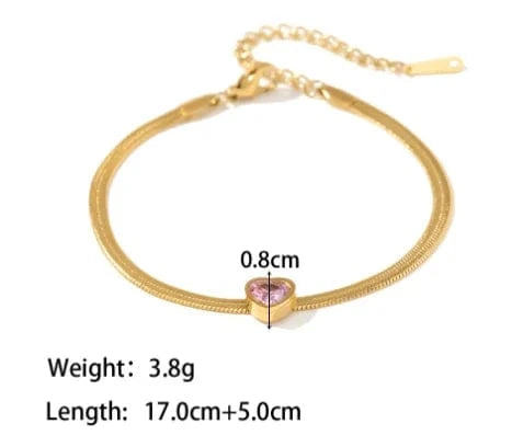 JK001+Pink RAKOL JK007 Waterproof 18k Gold Plated 316 Stainless Steel Zirconium Designer Bracelet Bracelet Women Fashion Jewelry