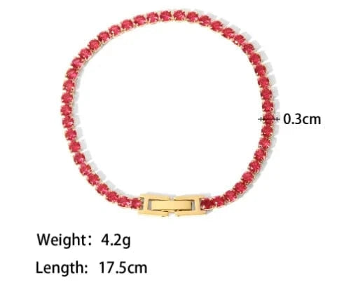 JK004+red RAKOL JK007 Waterproof 18k Gold Plated 316 Stainless Steel Zirconium Designer Bracelet Bracelet Women Fashion Jewelry