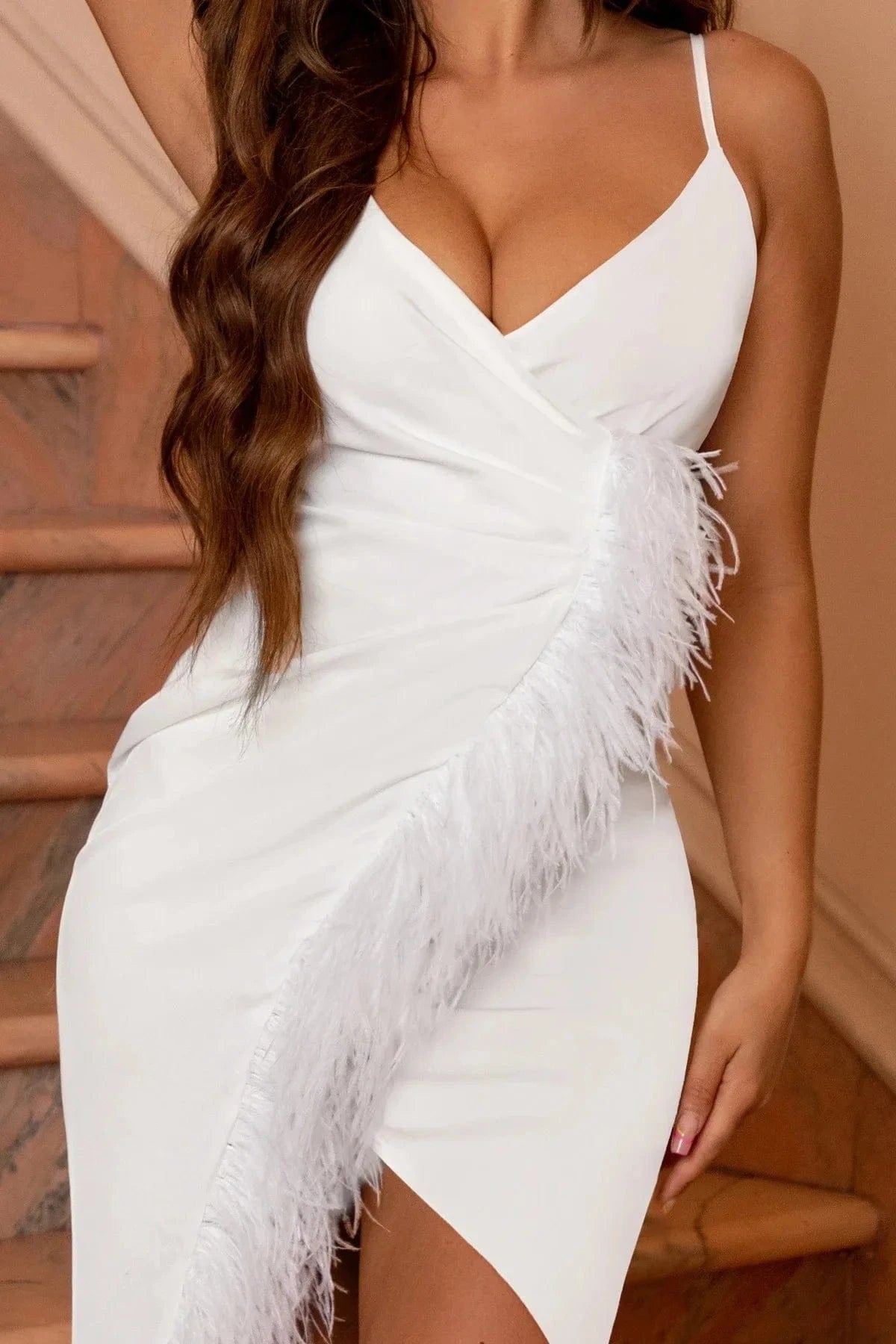 JL362 Women Ladies Ins New Best Selling Casual Fur Dress Elegant Evening Dresses Mini Wedding Party Dresses