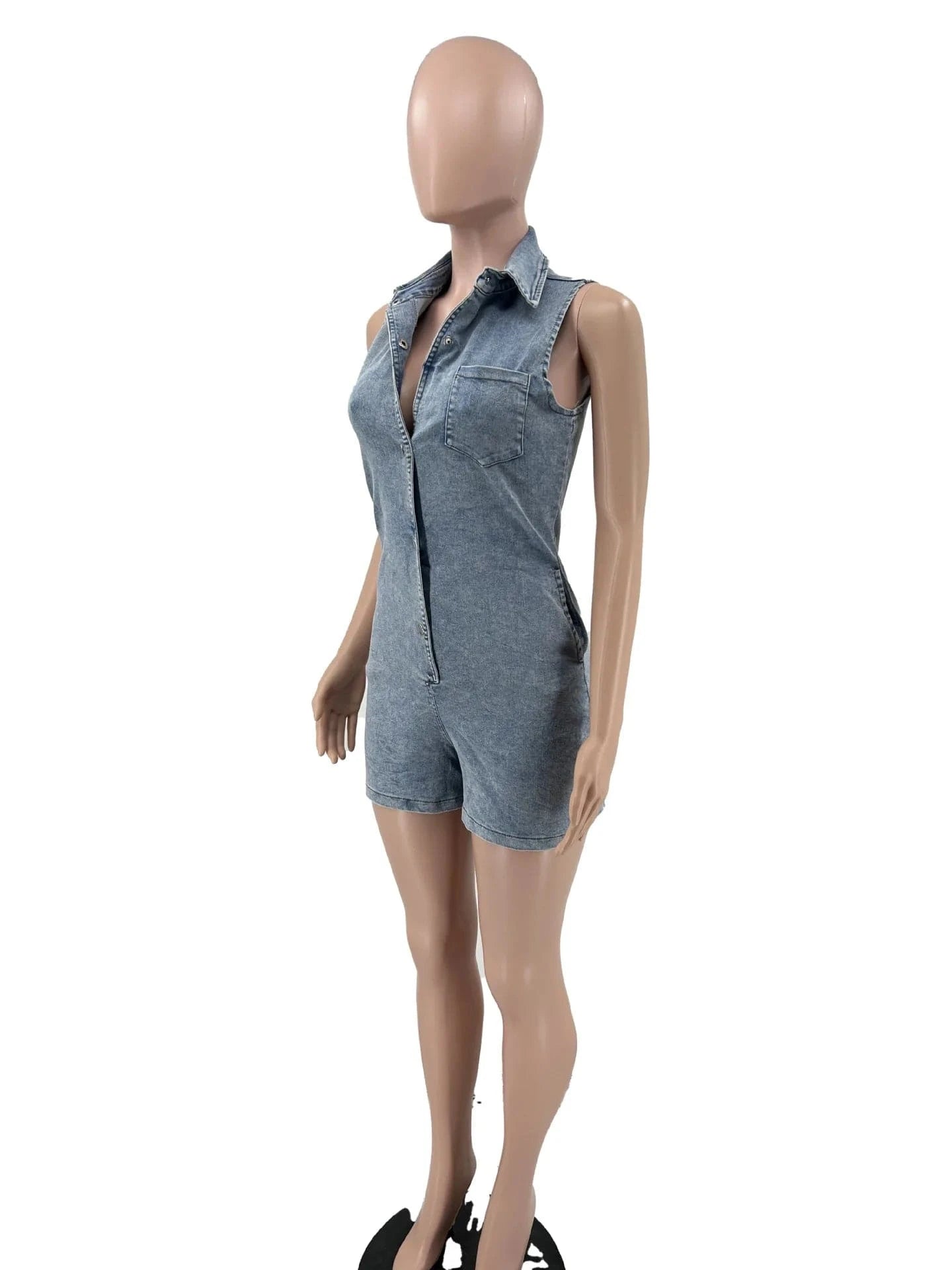 JR3762 New Products 2024 Casual Plus Size Sleeveless Denim Shorts Jumpsuit Rompers Women Jumpsuit