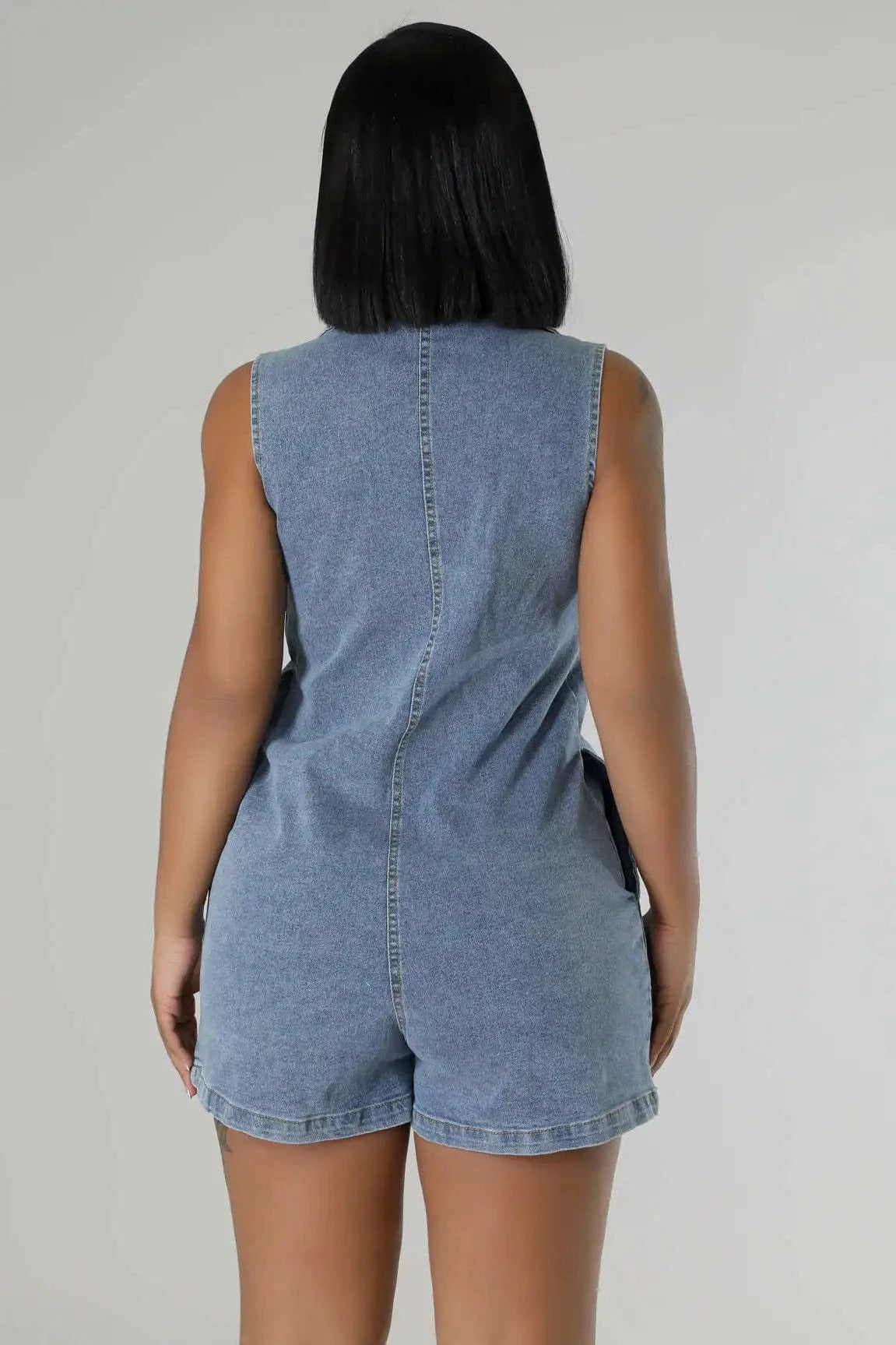 JR3762 New Products 2024 Casual Plus Size Sleeveless Denim Shorts Jumpsuit Rompers Women Jumpsuit
