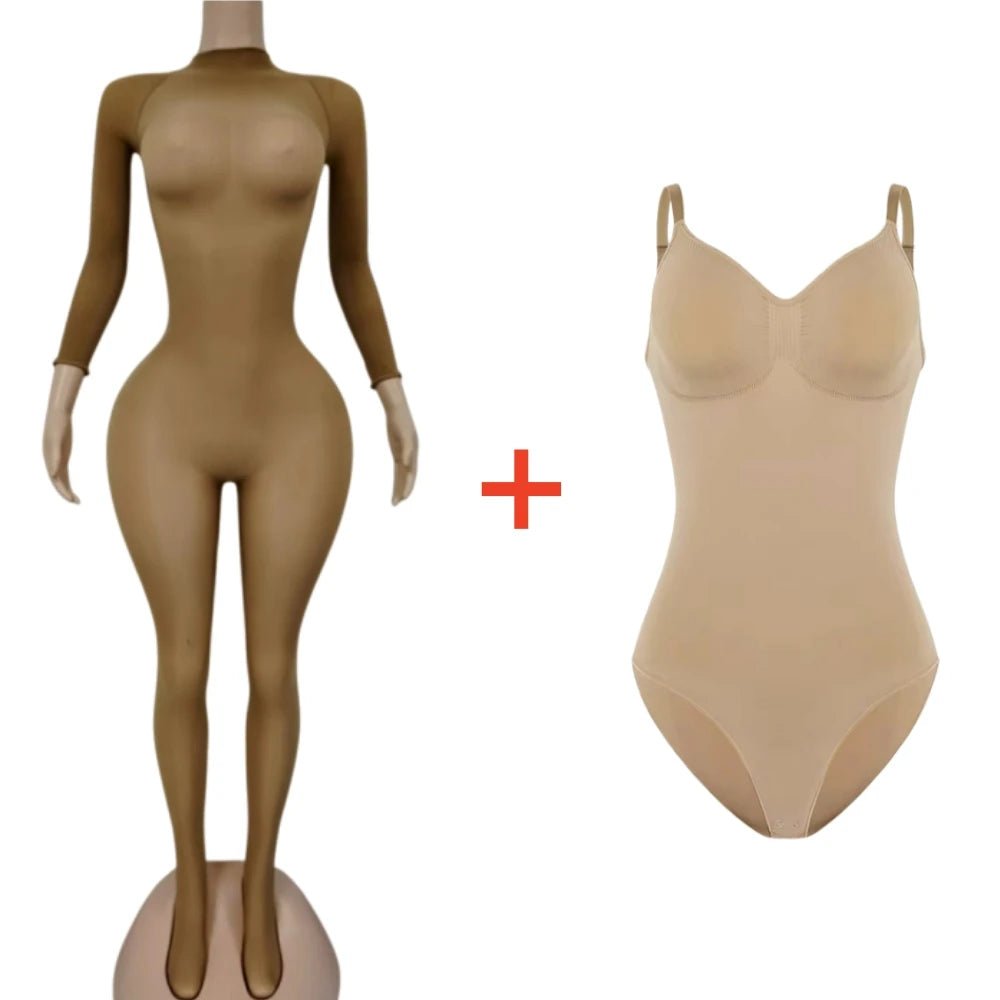 Jumpsuit + Mesh See - Through Bodycon + Clubwear Style - SN Wigs & More