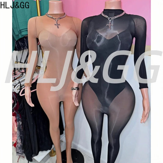 Jumpsuit + Mesh See - Through Bodycon + Clubwear Style - SN Wigs & More