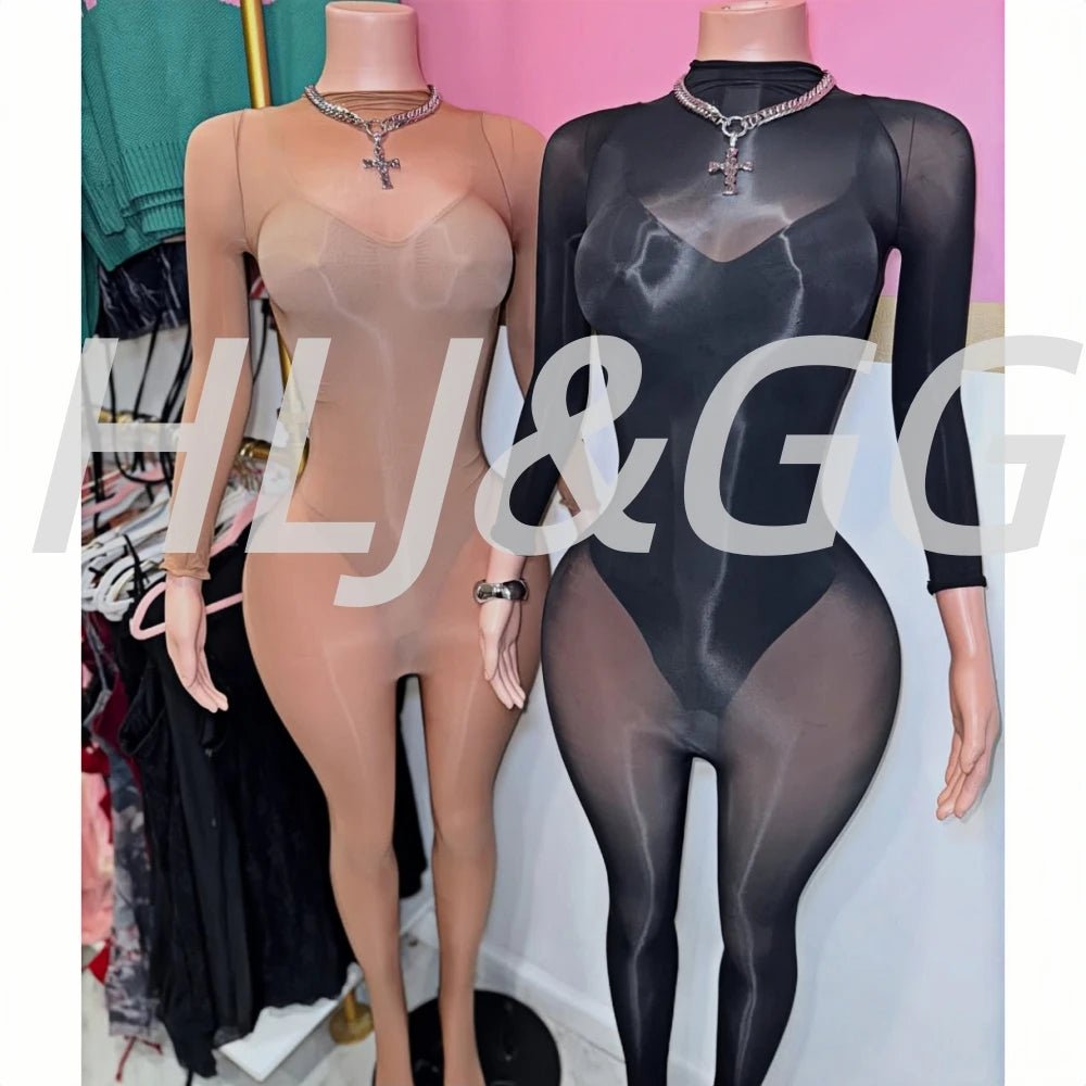 Jumpsuit + Mesh See - Through Bodycon + Clubwear Style - SN Wigs & More
