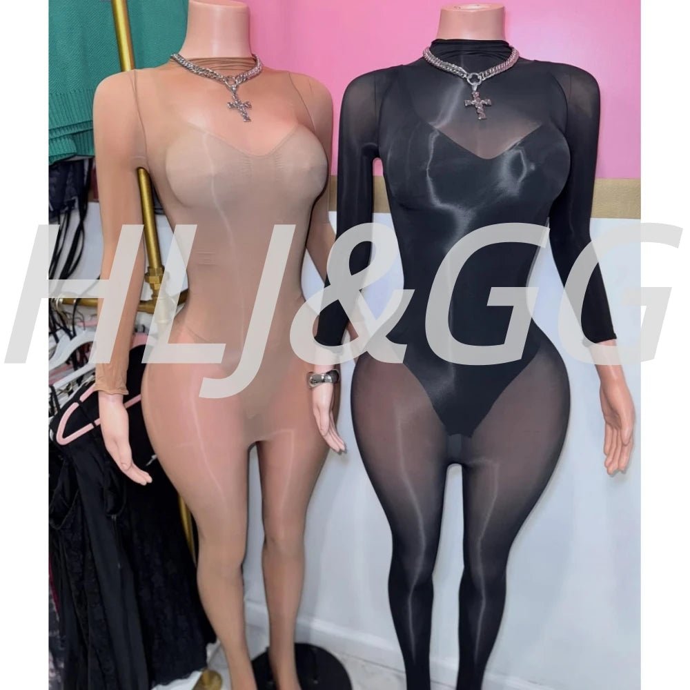 Jumpsuit + Mesh See - Through Bodycon + Clubwear Style - SN Wigs & More