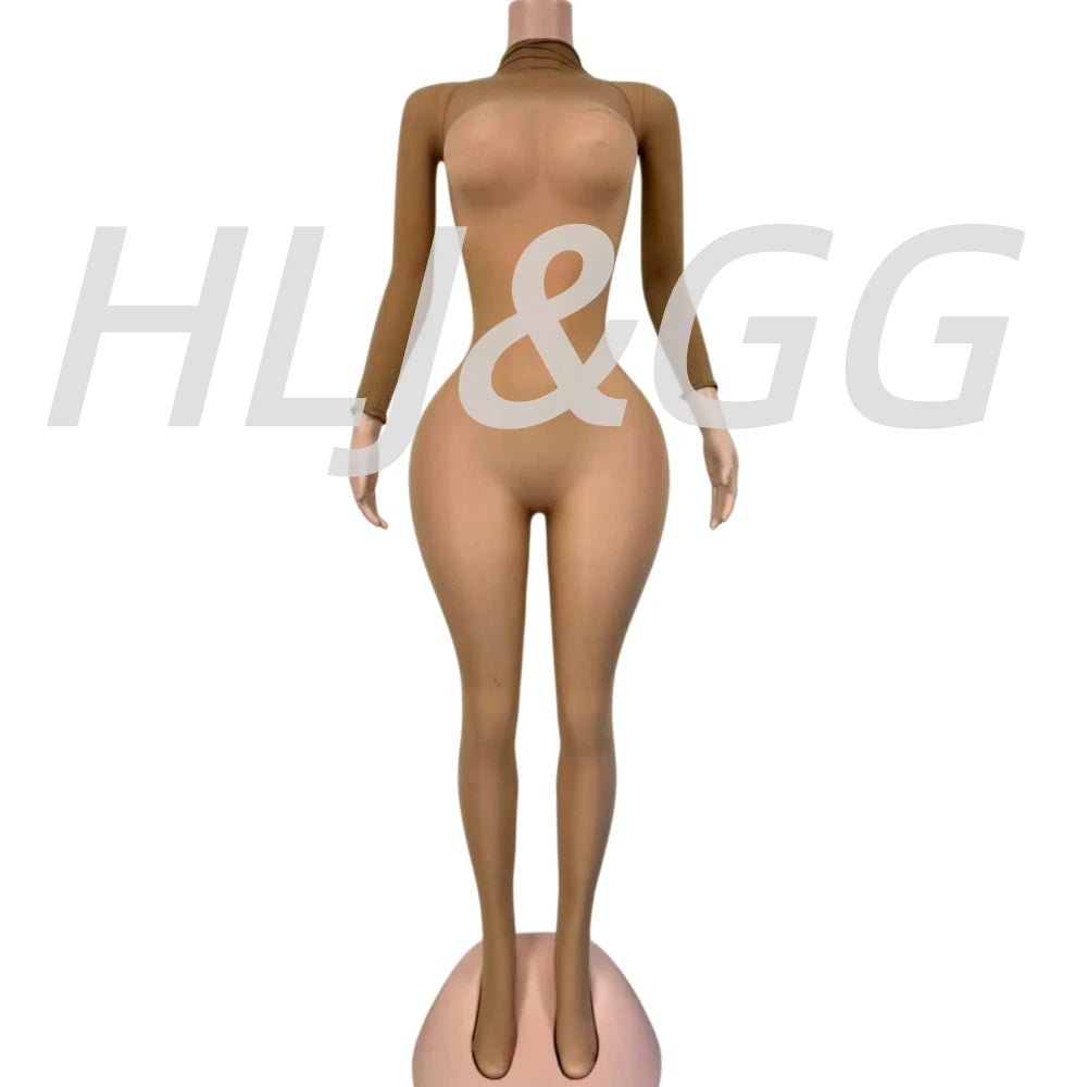 Jumpsuit + Mesh See - Through Bodycon + Clubwear Style - SN Wigs & More