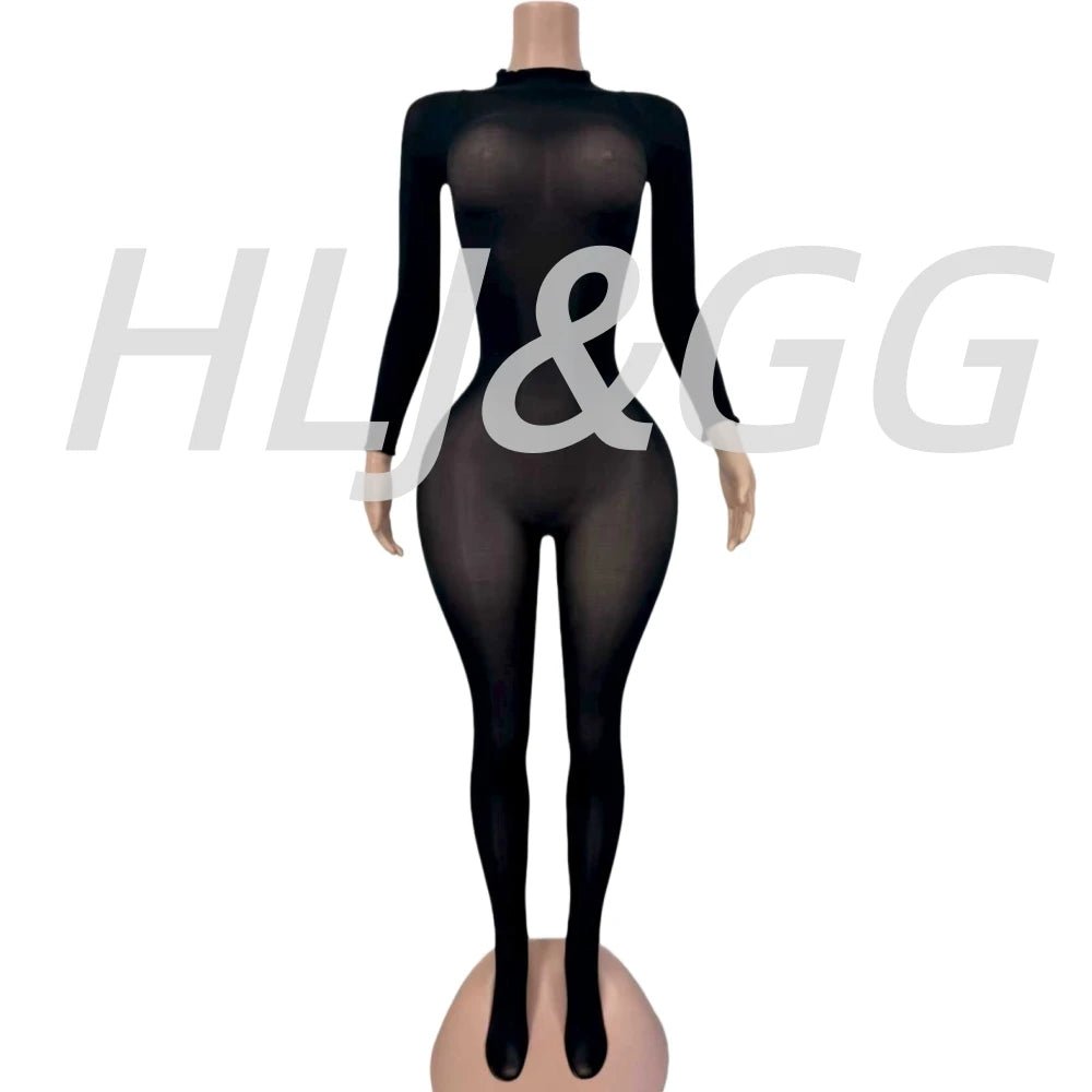 Jumpsuit + Mesh See - Through Bodycon + Clubwear Style - SN Wigs & More