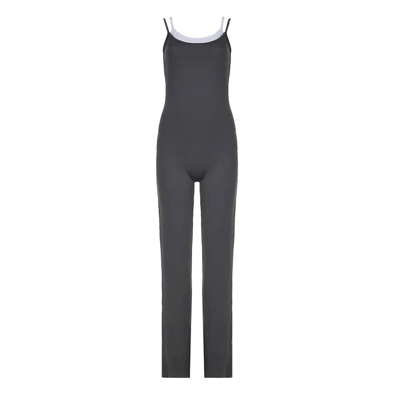 Jumpsuit Patchwork Backless Halter – Bodycon Style - SN Wigs & More