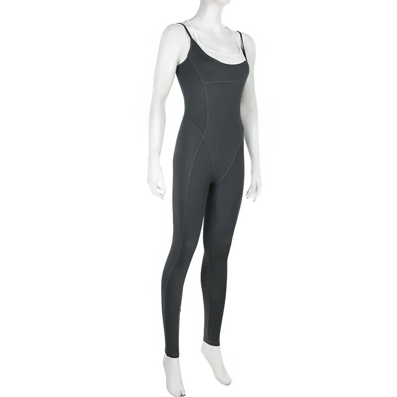 Jumpsuit Patchwork Backless Halter – Bodycon Style - SN Wigs & More