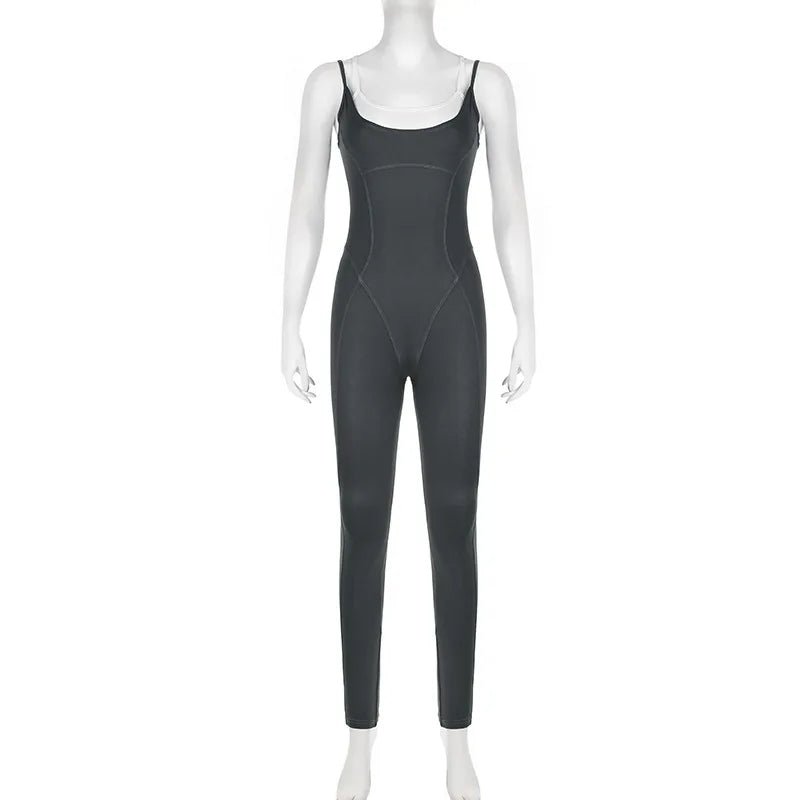 Jumpsuit Patchwork Backless Halter – Bodycon Style - SN Wigs & More