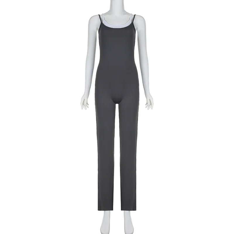 Jumpsuit Patchwork Backless Halter – Bodycon Style - SN Wigs & More
