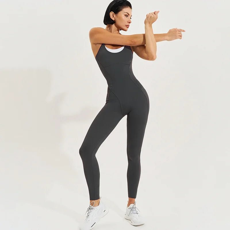Jumpsuit Patchwork Backless Halter – Bodycon Style - SN Wigs & More