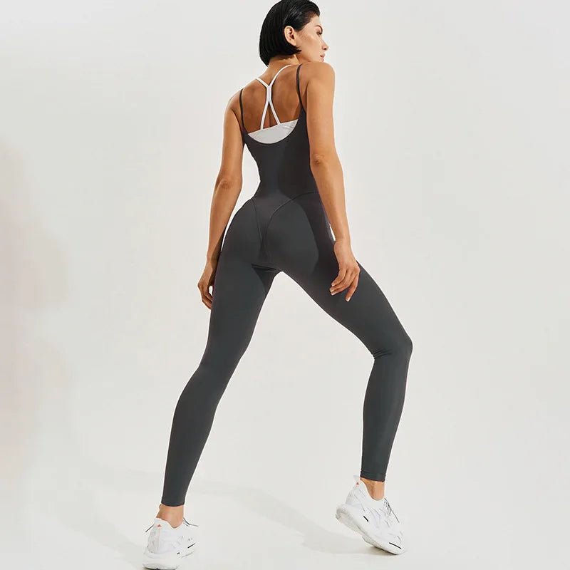 Jumpsuit Patchwork Backless Halter – Bodycon Style - SN Wigs & More